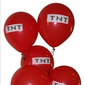 RED Minecraft TNT balloons